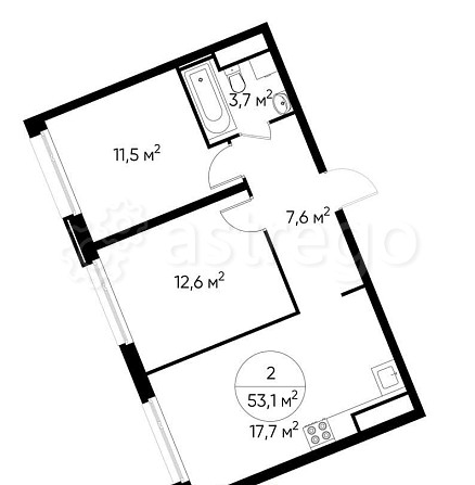 2-комн. квартира, 53 м2, 8/17 эт. Москва - изображение 1