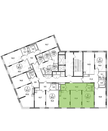 2-комн. квартира, 56 м2, 15/17 эт. Москва - изображение 4
