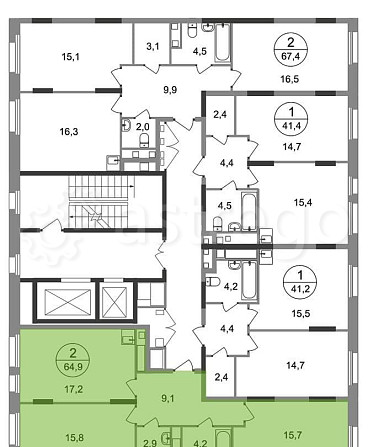 2-комн. квартира, 64 м2, 9/17 эт. Москва - изображение 4