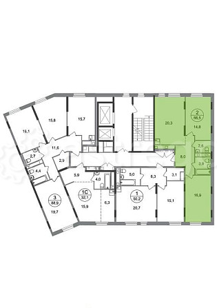 2-комн. квартира, 66 м2, 10/17 эт. Москва - изображение 4