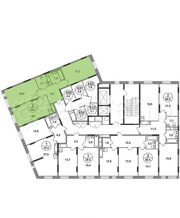 2-комн. квартира, 66 м2, 5/17 эт. Москва - изображение 4