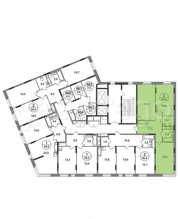 2-комн. квартира, 66 м2, 11/17 эт. Москва - изображение 4