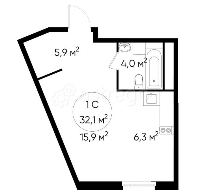 Студия, 32 м2, 11/17 эт. Москва - изображение 1