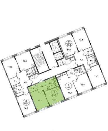 1-комн. квартира, 36 м2, 3/17 эт. Москва