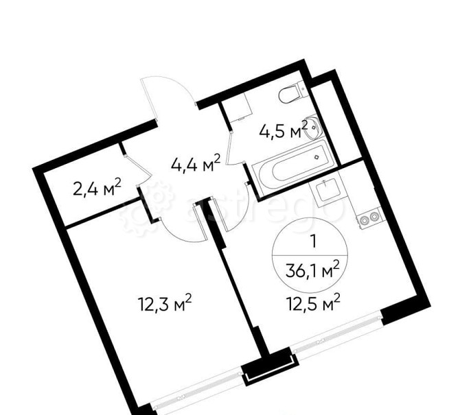 1-комн. квартира, 36 м2, 4/17 эт. Москва - изображение 1