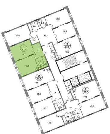 1-комн. квартира, 40 м2, 8/17 эт. Москва