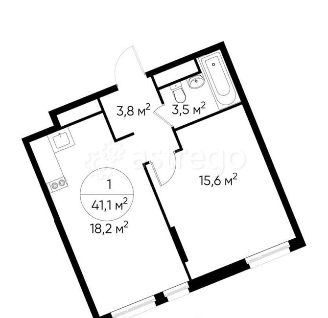 1-комн. квартира, 41 м2, 11/17 эт. Москва - изображение 1