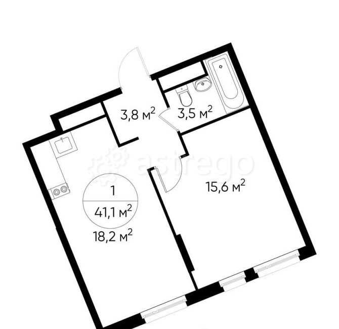 1-комн. квартира, 41 м2, 14/17 эт. Москва - изображение 1