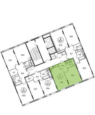 1-комн. квартира, 41 м2, 15/17 эт. Москва