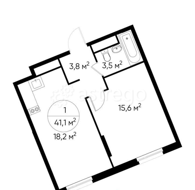 1-комн. квартира, 41 м2, 15/17 эт. Москва - изображение 1