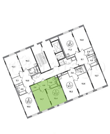 1-комн. квартира, 41 м2, 12/17 эт. Москва - изображение 3
