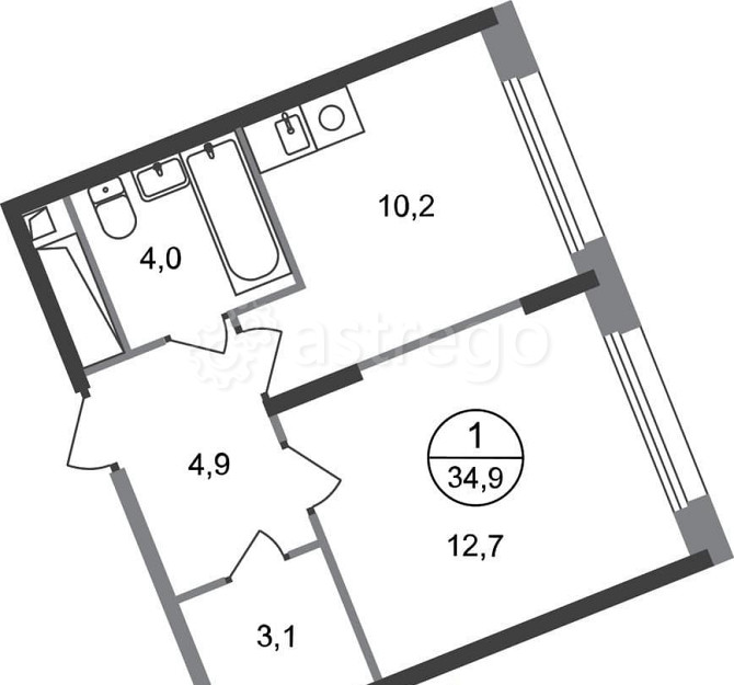 1-комн. квартира, 34 м2, 4/17 эт. Москва - изображение 1