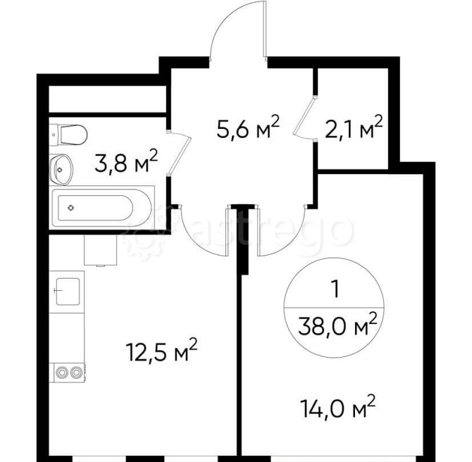 1-комн. квартира, 38 м2, 16/17 эт. Москва - изображение 1