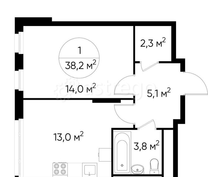 1-комн. квартира, 38 м2, 16/17 эт. Москва - изображение 1