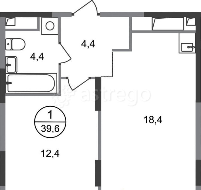 1-комн. квартира, 39 м2, 13/17 эт. Москва - изображение 1