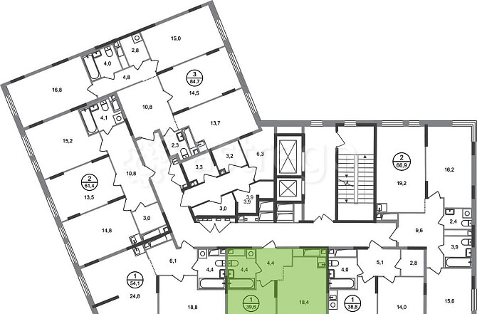 1-комн. квартира, 39 м2, 13/17 эт. Москва - изображение 7