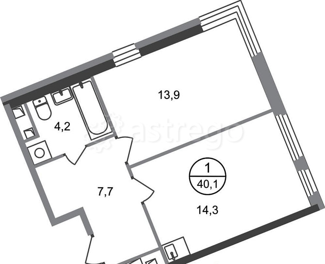 1-комн. квартира, 40 м2, 16/17 эт. Москва - изображение 1