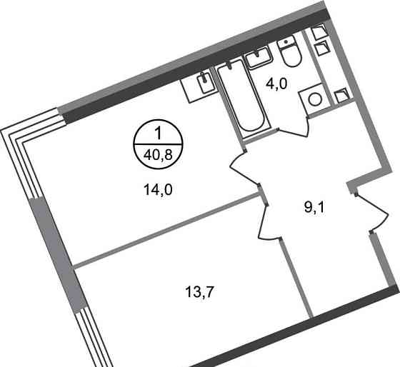 1-комн. квартира, 40 м2, 14/17 эт. Москва
