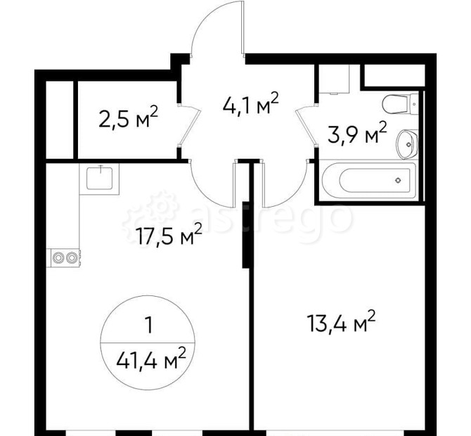 1-комн. квартира, 41 м2, 4/17 эт. Москва - изображение 1