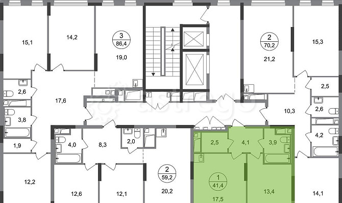1-комн. квартира, 41 м2, 4/17 эт. Москва - изображение 3