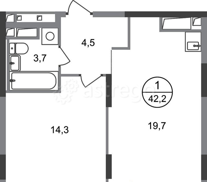 1-комн. квартира, 42 м2, 16/17 эт. Москва - изображение 1