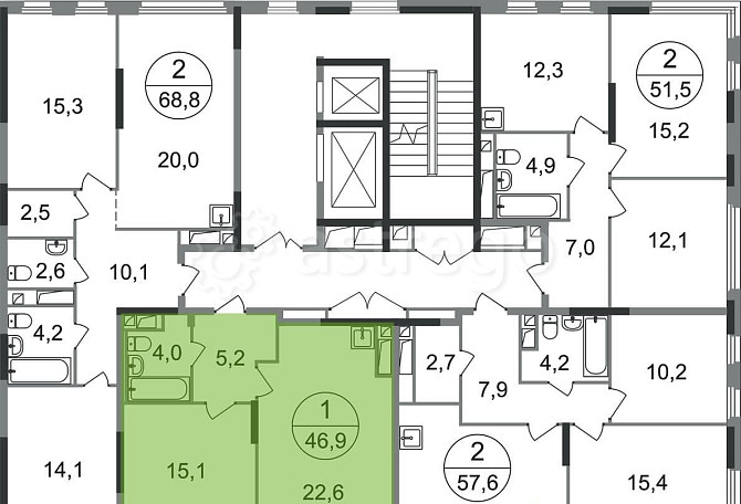 1-комн. квартира, 46 м2, 9/17 эт. Москва - изображение 5
