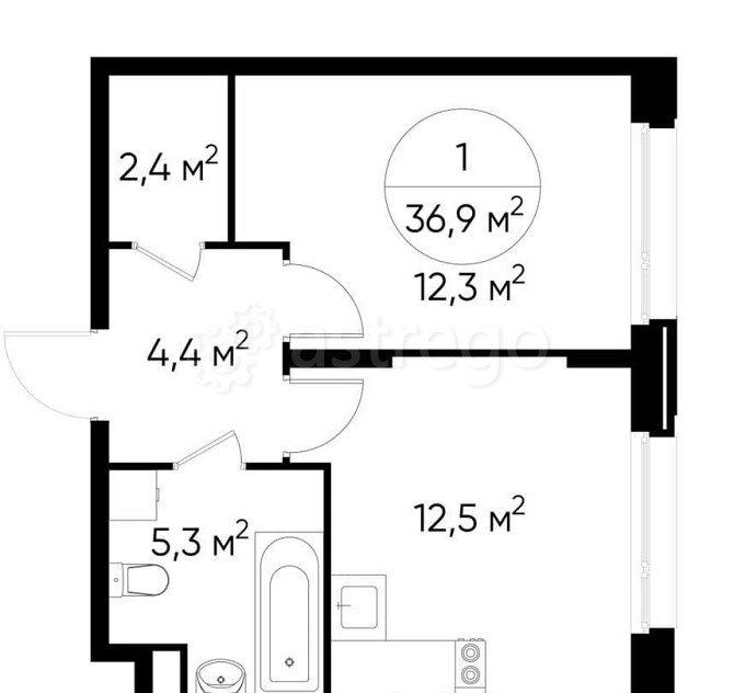 1-комн. квартира, 36 м2, 2/17 эт. Москва - изображение 1