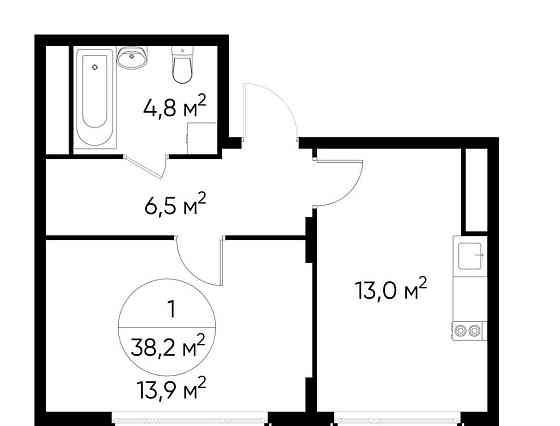 1-комн. квартира, 38 м2, 7/17 эт. Москва