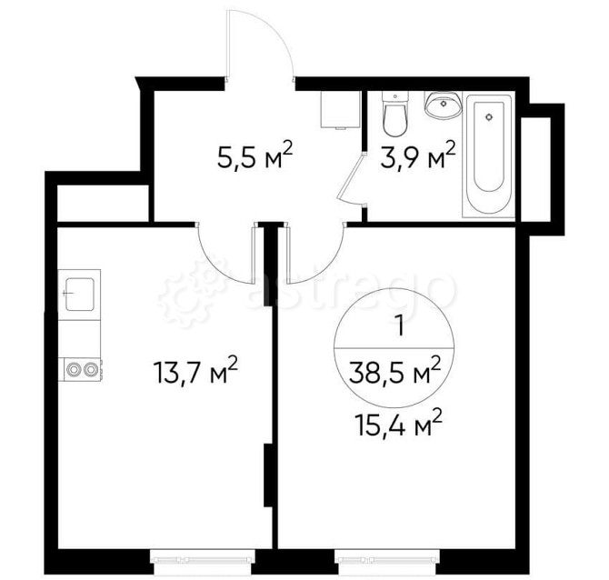 1-комн. квартира, 38 м2, 16/17 эт. Москва - изображение 1