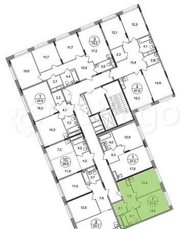 1-комн. квартира, 41 м2, 5/17 эт. Москва - изображение 4