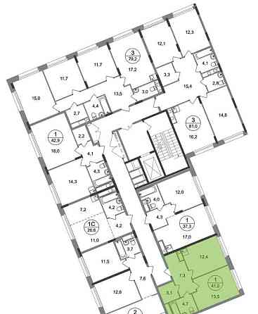 1-комн. квартира, 41 м2, 6/17 эт. Москва