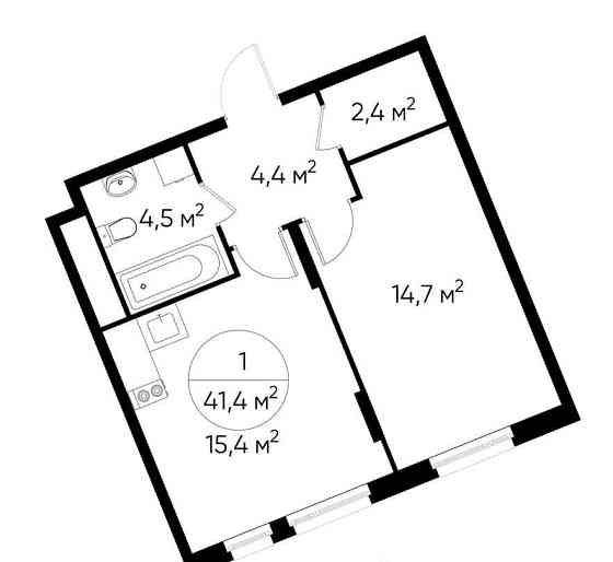 1-комн. квартира, 41 м2, 5/17 эт. Москва