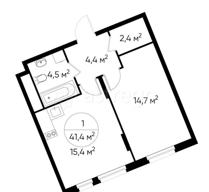 1-комн. квартира, 41 м2, 5/17 эт. Москва - изображение 1