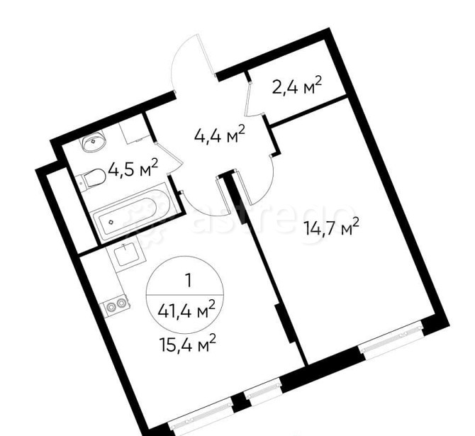 1-комн. квартира, 41 м2, 9/17 эт. Москва - изображение 1