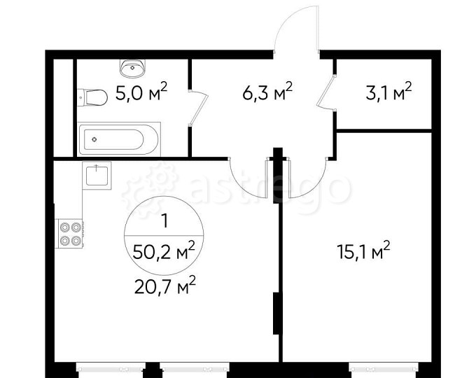 1-комн. квартира, 50 м2, 15/17 эт. Москва - изображение 1