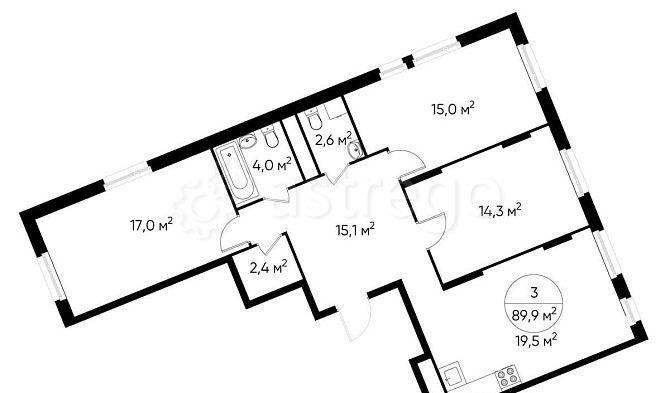 3-комн. квартира, 89 м2, 16/17 эт. Москва - изображение 1