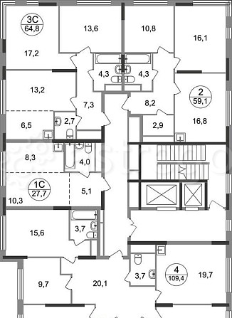 3-комн. квартира, 64 м2, 13/17 эт. Москва - изображение 10