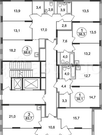 3-комн. квартира, 83 м2, 6/17 эт. Москва - изображение 10