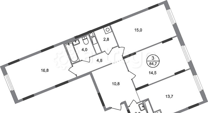 3-комн. квартира, 84 м2, 9/17 эт. Москва - изображение 1