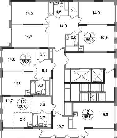 3-комн. квартира, 85 м2, 16/17 эт. Москва