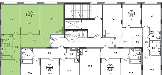 3-комн. квартира, 86 м2, 2/17 эт. Москва - изображение 4