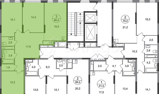 3-комн. квартира, 86 м2, 8/17 эт. Москва - изображение 10