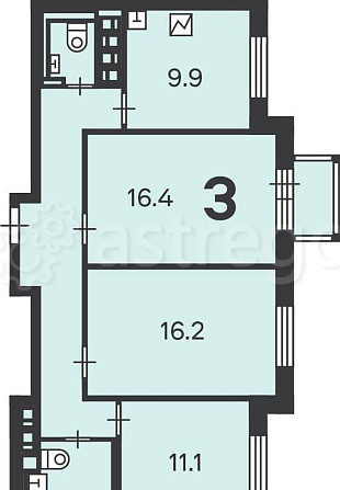 3-комн. квартира, 73.3 м2, 18/22 эт. Москва - изображение 5