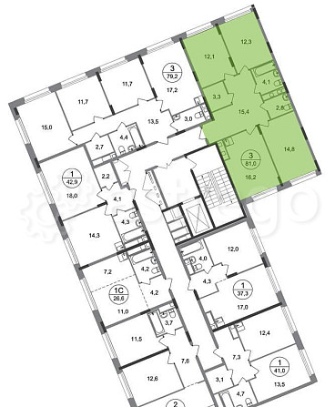 3-комн. квартира, 81 м2, 6/17 эт. Москва - изображение 4