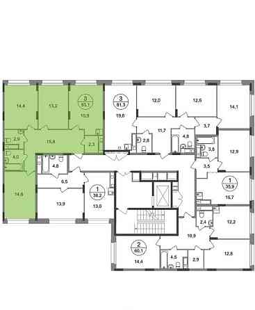 3-комн. квартира, 83 м2, 4/17 эт. Москва