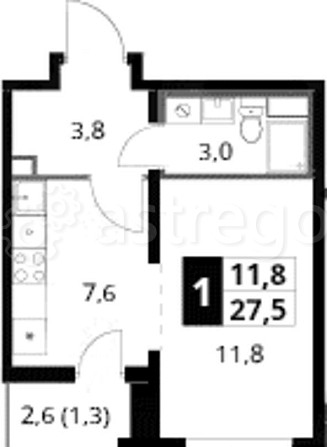 Студия, 27.5 м2, 10/25 эт. Москва - изображение 2