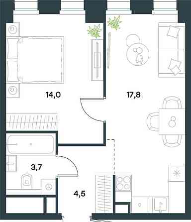 1-комн. квартира, 40 м2, 13/40 эт. Москва