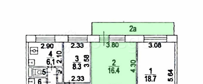 Комната, 16.4 м2, 6/9 эт. Москва - изображение 1