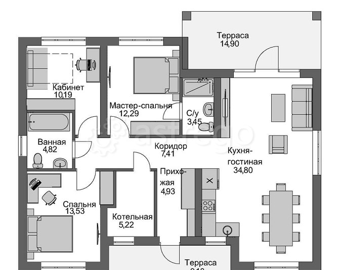 Коттедж, 101.07 м2, 1 эт. Москва - изображение 1