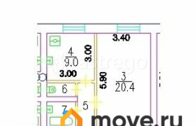 Комната, 40.4 м2, 8/8 эт. Москва - изображение 4